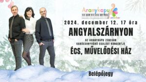 2024.12.12, 17 óra Aranykapu Zenekar – Angyalszárnyon – karácsonyi családi koncert belépőjegy – Écs, Művelődési ház