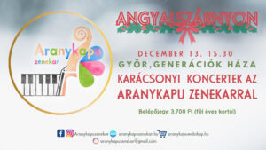 2026.12.13, 15:30 óra Aranykapu Zenekar – Angyalszárnyon – karácsonyi családi koncert belépőjegy – Győr, Generációk háza